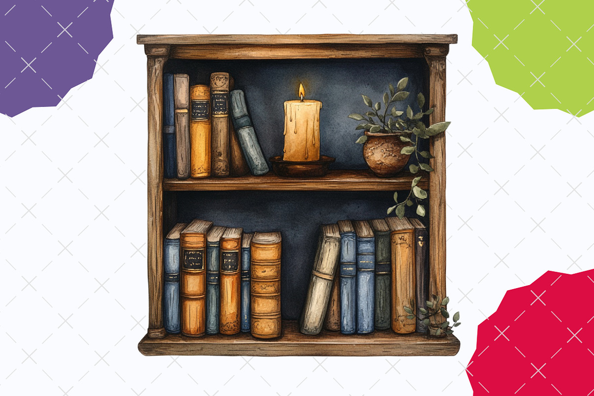 Spooky Halloween Library Clipart, an Illustration by designcity5 (Photo 5 of 5)