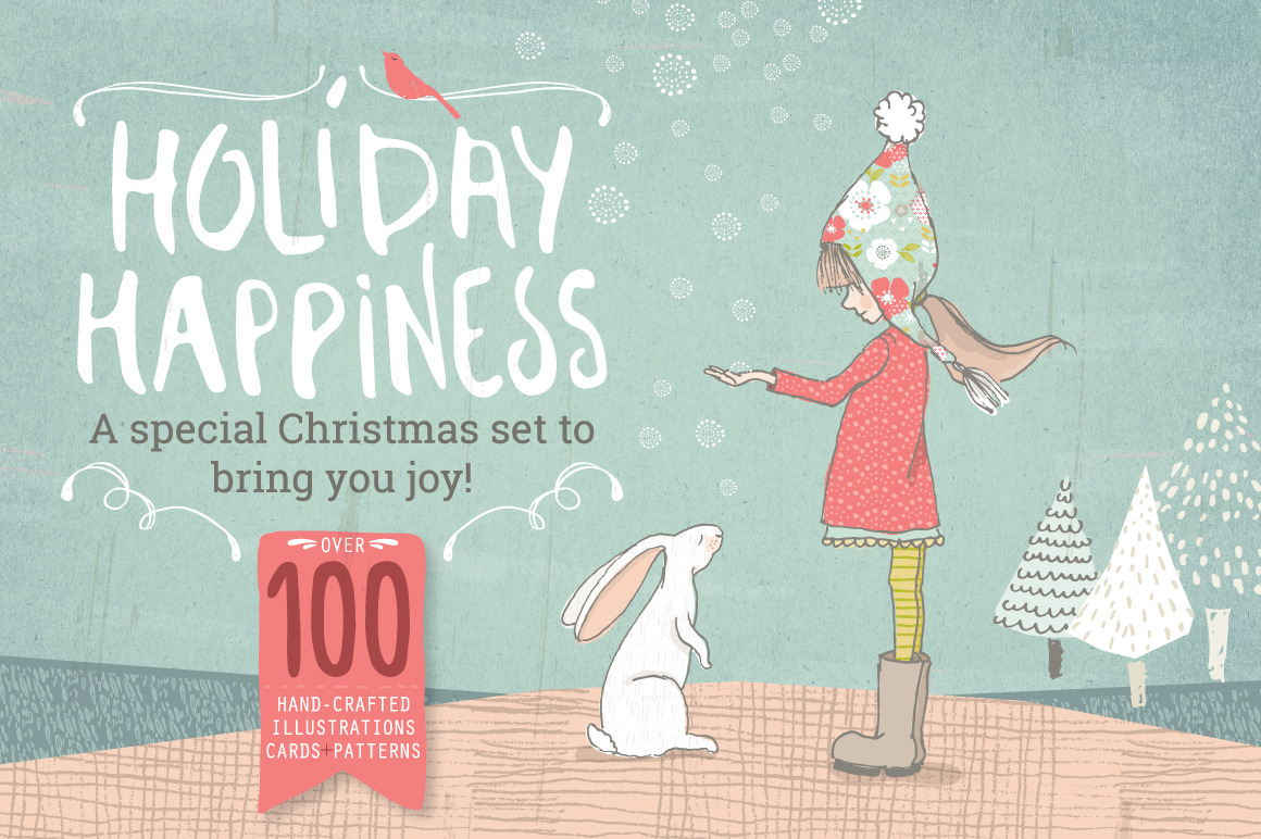 Holiday & Christmas bundle, an Illustration by Lisa Glanz
