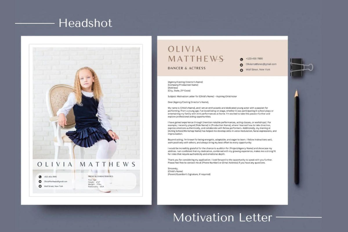 Child Actor Bundle Resume template, a Resume Template by Climbwithelevator (Photo 4 of 10)