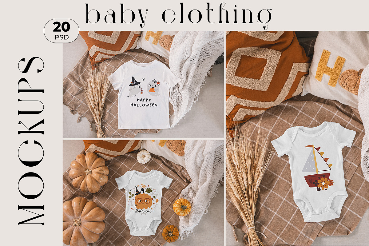 Baby Clothing Autumn Mockup Bundle, a Shirt Mockup by Neutral Mockups (Photo 1 of 4)