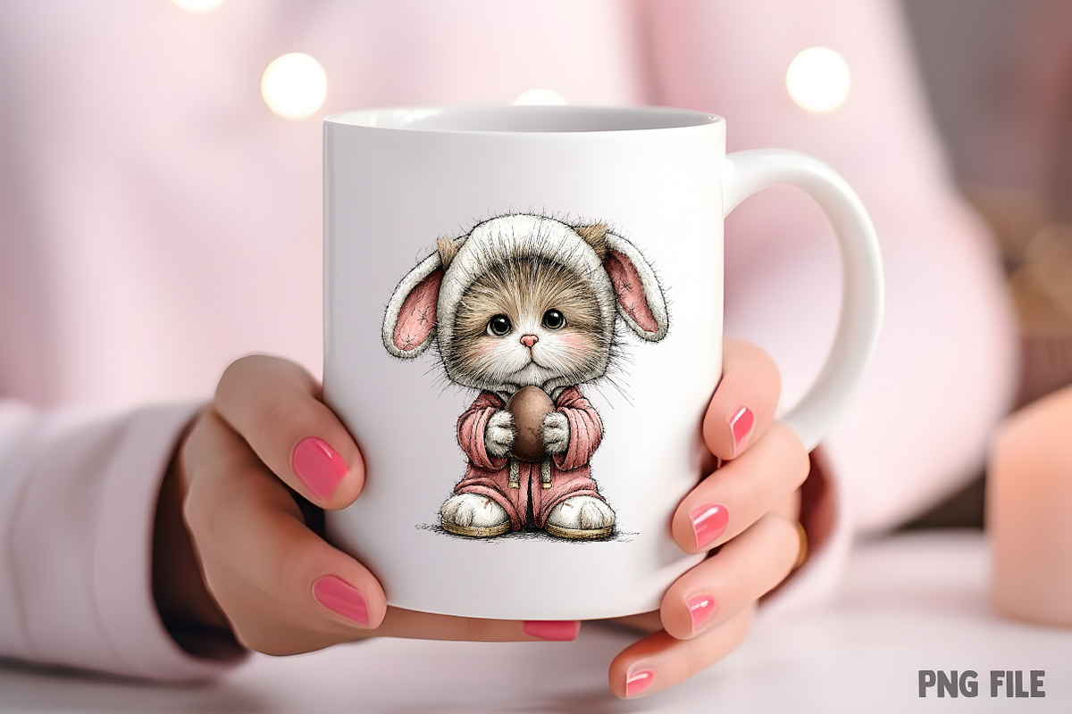 Easter Funny Cats Clipart Png, an Illustration by Craft Nest (Photo 7 of 11)