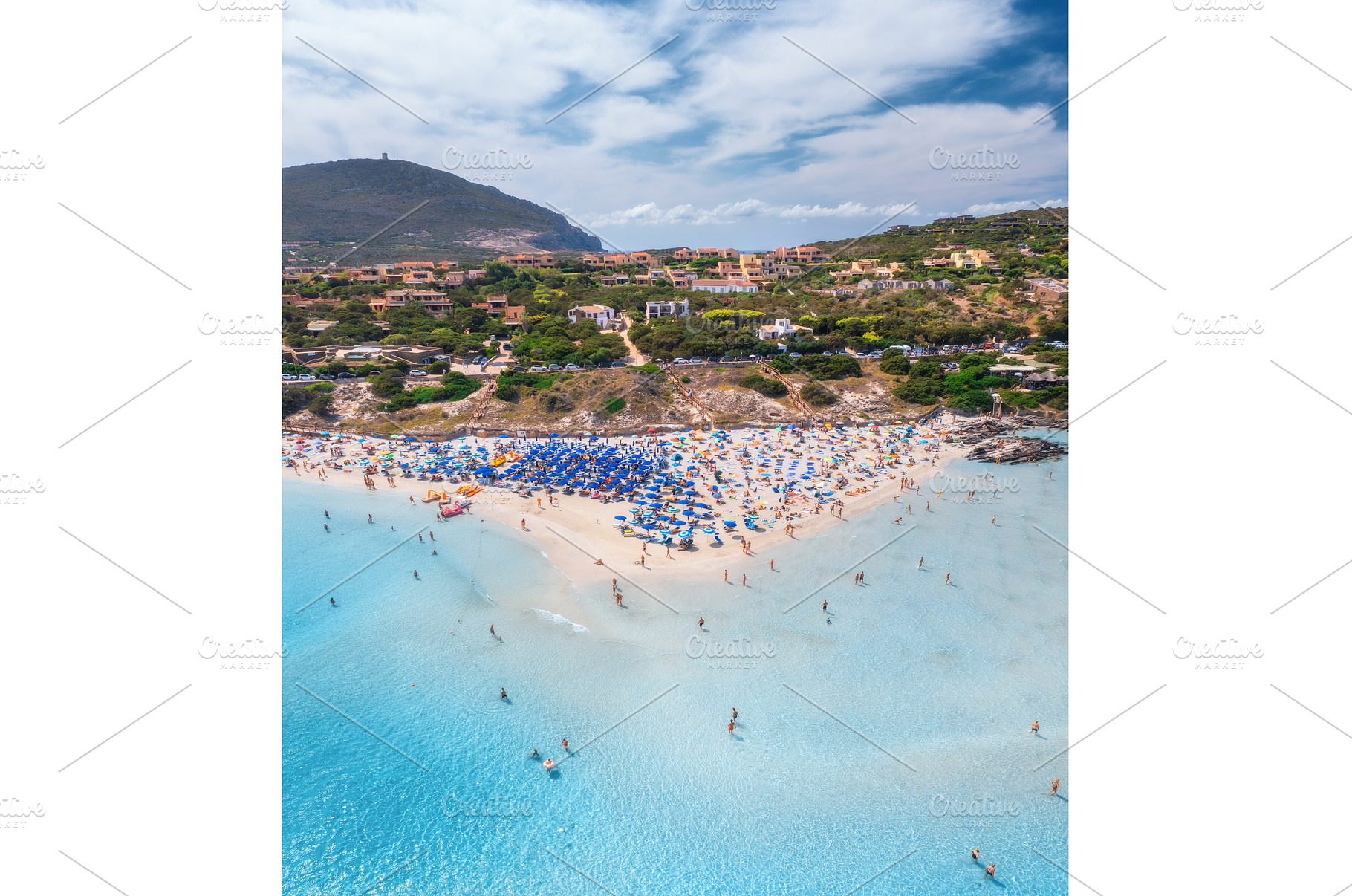 Aerial view of famous La Pelosa, a Nature Photo by den-belitsky