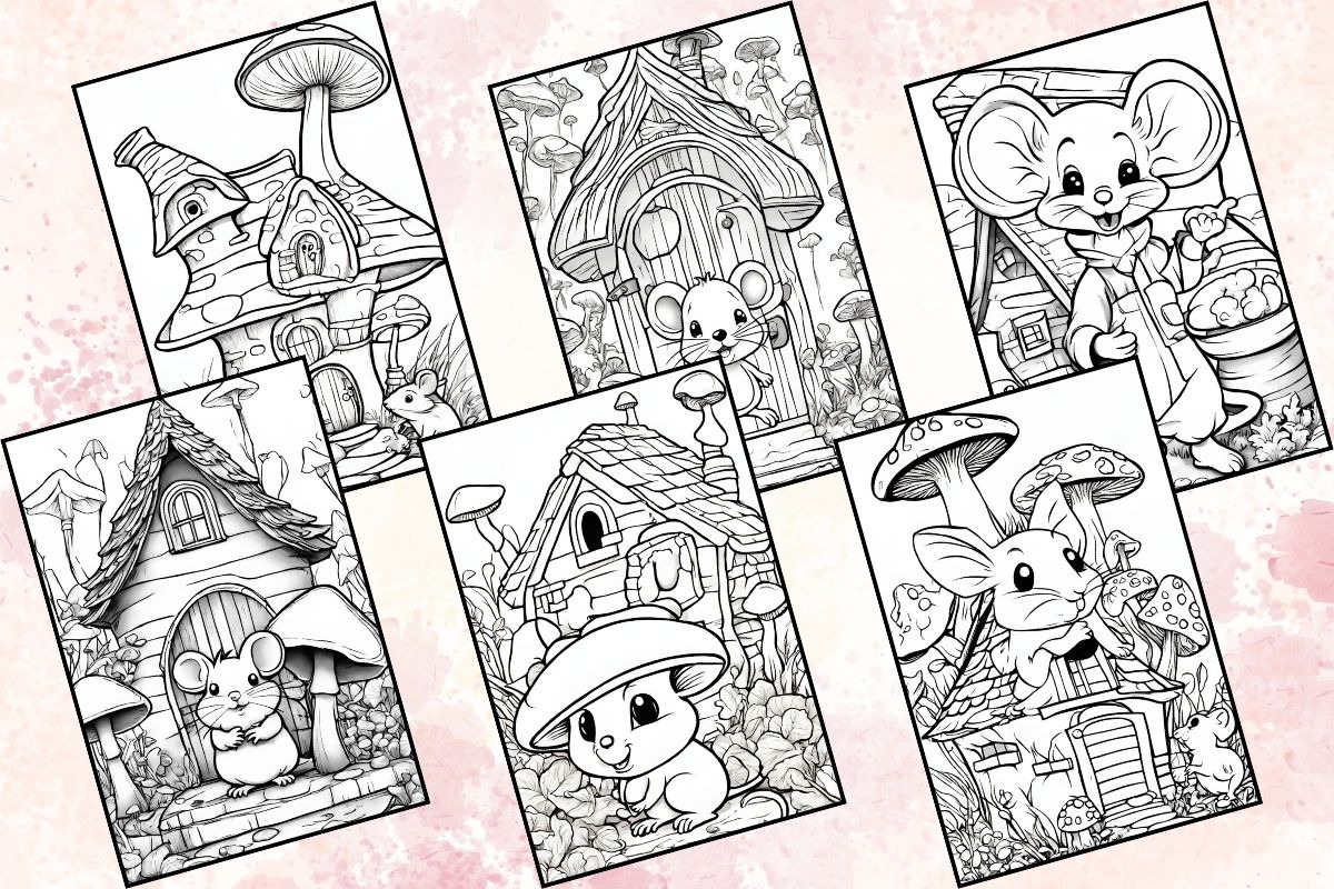 Charming Rat House Coloring Pages, an Illustration by Catchy Ideaz (Photo 3 of 3)