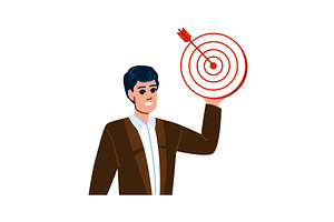 Businessman holding target with, a Finance Illustration by pikepicture