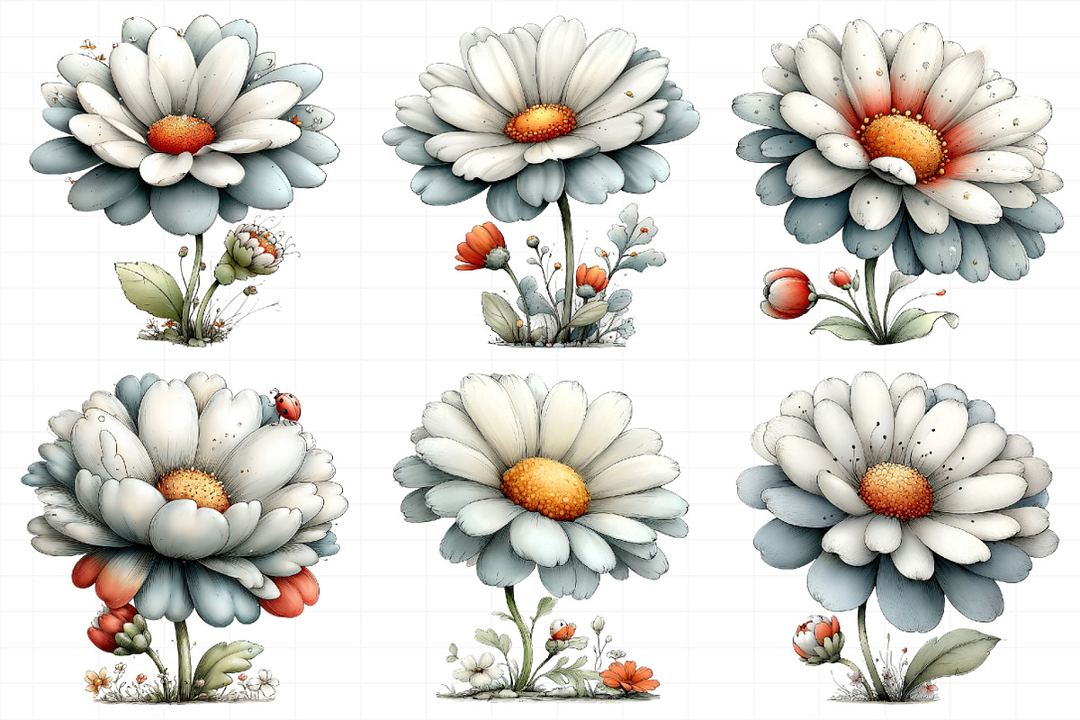Whimsical Spring Daisy Flower Clipar, an Illustration by Daily.Designs (Photo 6 of 8)