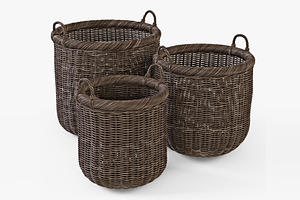 Wicker Basket 07 Walnut Brown Color