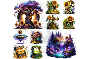 Enchanted Woodland & Sunflowers Set, a Seasonal Illustration by ThatsDesignArt (Thumbnail 7 of 10)