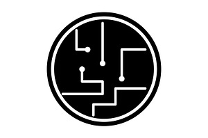 Microcircuit icon design template