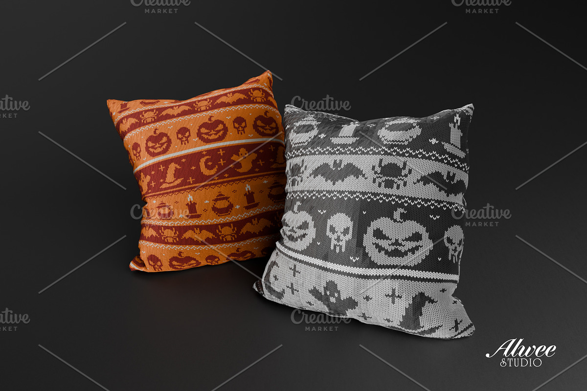 Halloween Spooky Knitted Pattern, a Pattern Graphic by Alwee Studio (Photo 2 of 6)