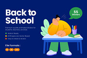 55 Animated Back to School Flat, an Education Illustration by Brickclay (Thumbnail 1 of 4)