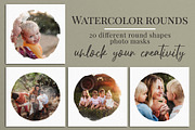 Watercolor rounds photo masks, a Layer Style Add-On by BrownLeopard (Thumbnail 1 of 7)
