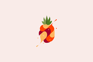 Pineapple with splashes vector logo, a Templates & Theme by Himalia1