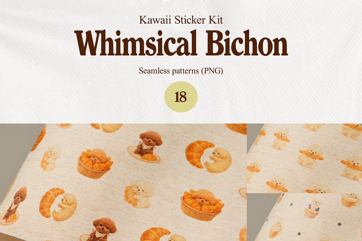 Whimsical Bichon: Kawaii Sticker Kit, an Animal Illustration by divanovskaya_nv (Photo 15 of 18)