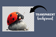 Watercolor Spring Ladybug Clipart, an Illustration by Designworld (Thumbnail 6 of 6)