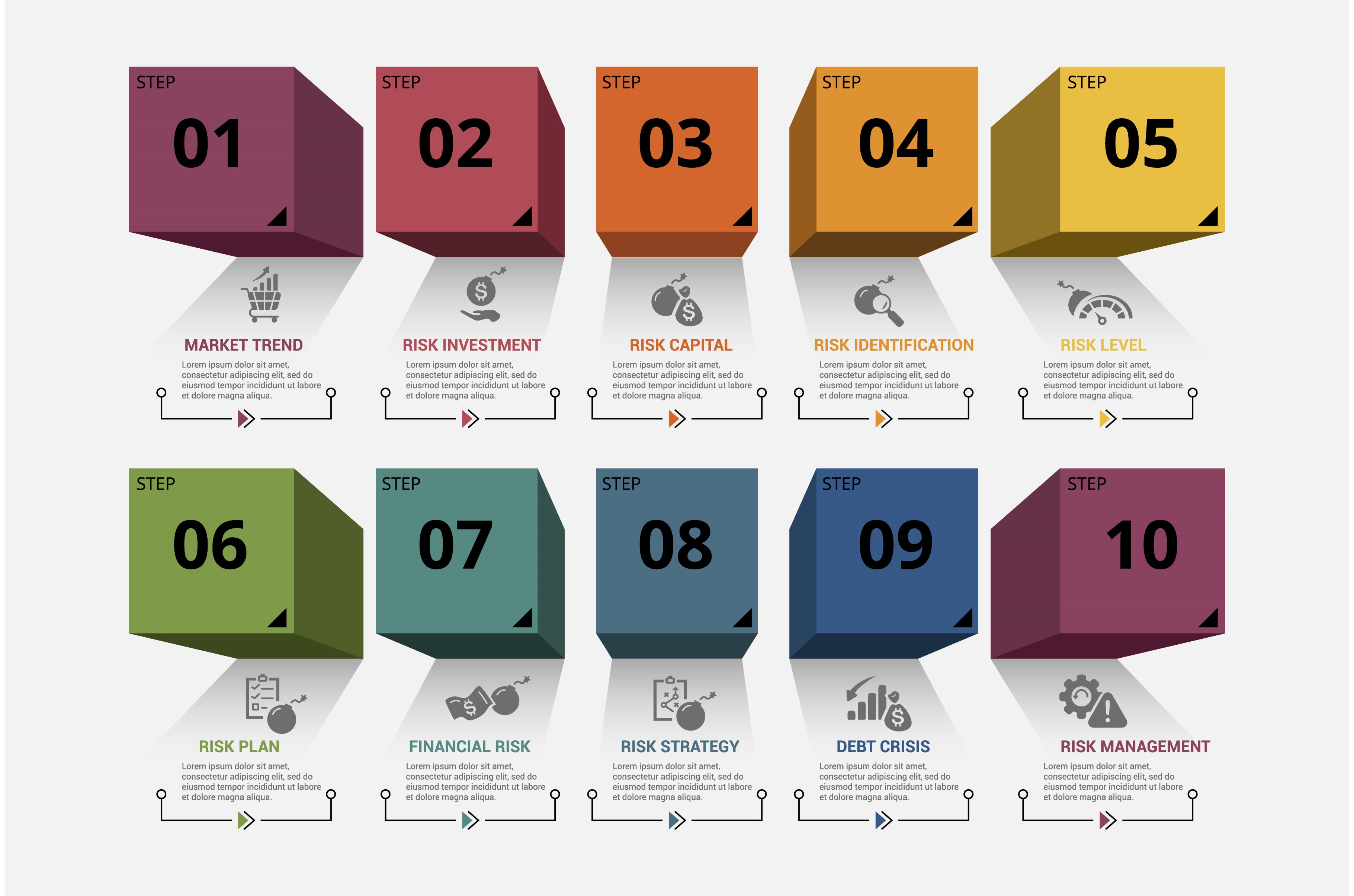 Infographic Risk Management template, a Finance Illustration by ...