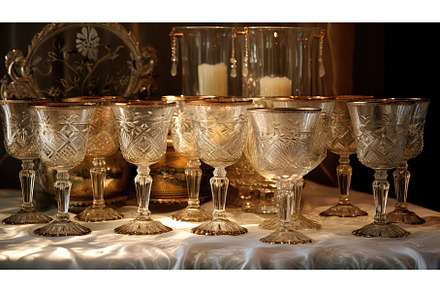 goblets antique glass objects ai, an Arts & Entertainment Photo by pikepicture