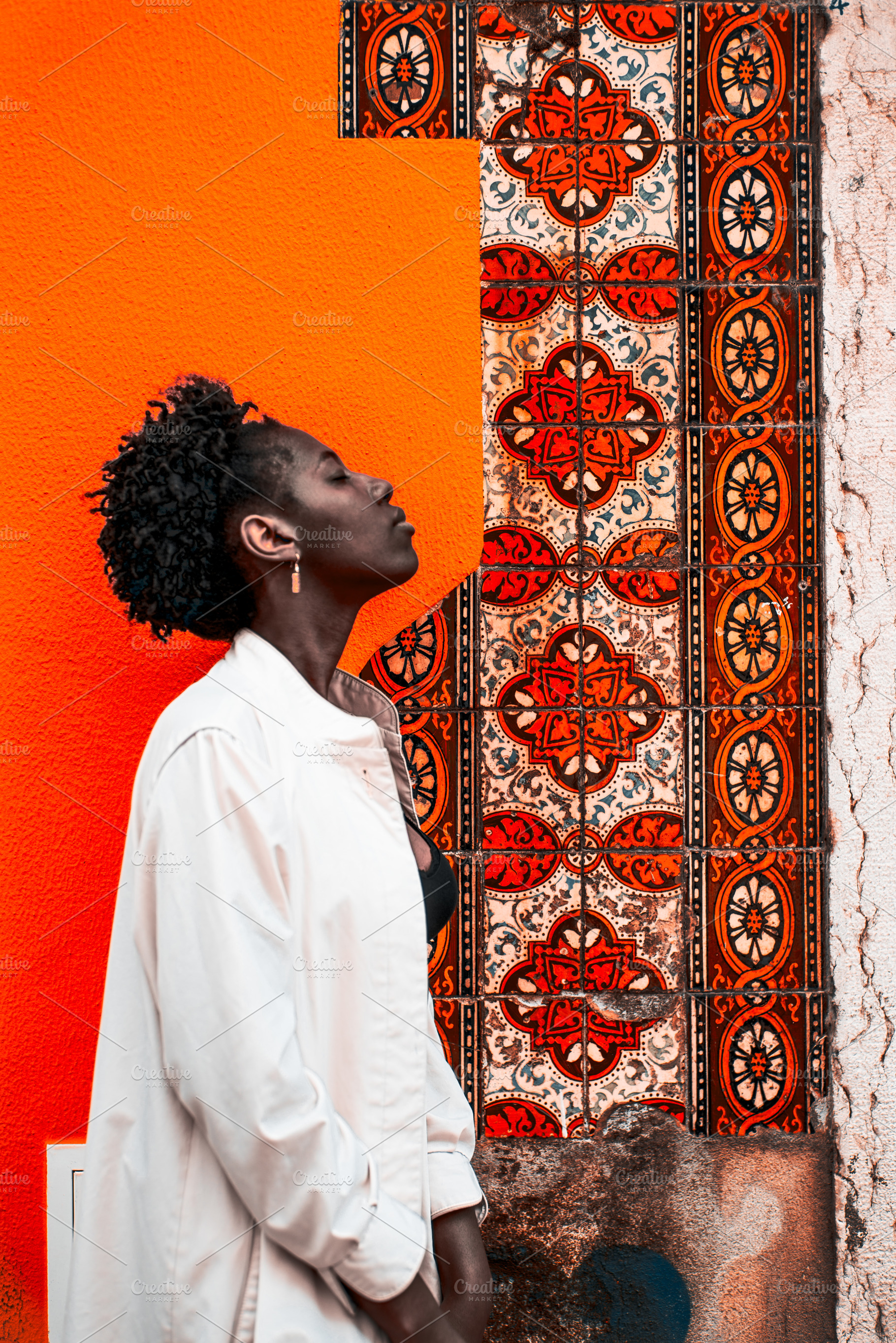 Profile by Orange Tile Wall, a Person Photo by SkyNext