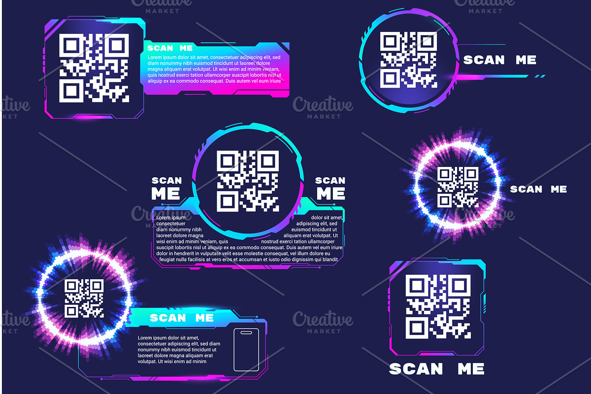 Qr code stickers. Qrcode sticker hud, a Technology Illustration by Stock-Smart-Start