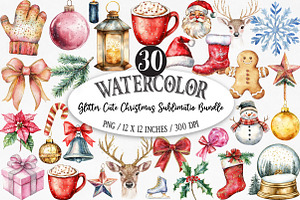 Glitter Cute Christmas Sublimation, an Illustration by Designking