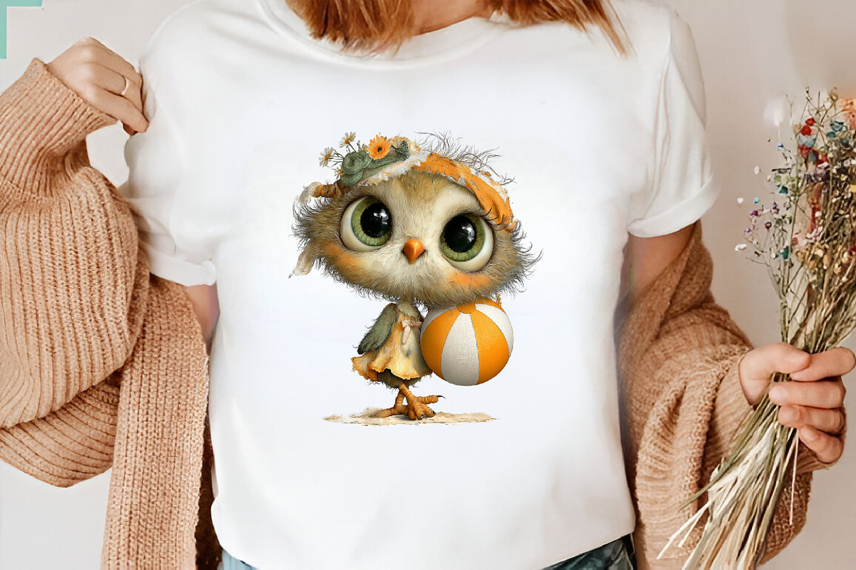 Whimsical Summer Owl Clipart PNG, an Illustration by CreationArt (Photo 3 of 7)