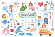 Medical watercolor clip art, a Healthcare Illustration by Kattarina Po (Thumbnail 2 of 6)