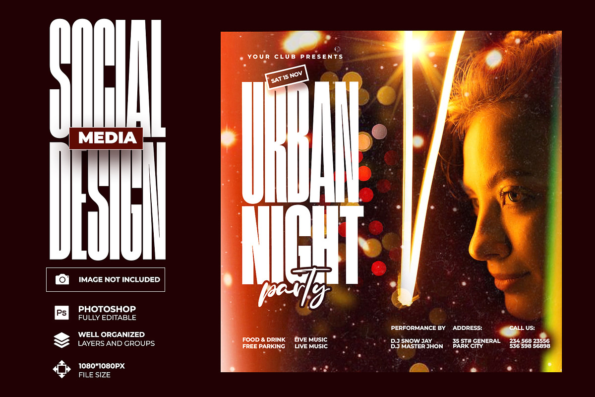 social media post design for party, a Social Media Template by graphic bakers (Photo 1 of 2)