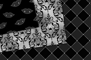 Black & Silver Halloween Patterns