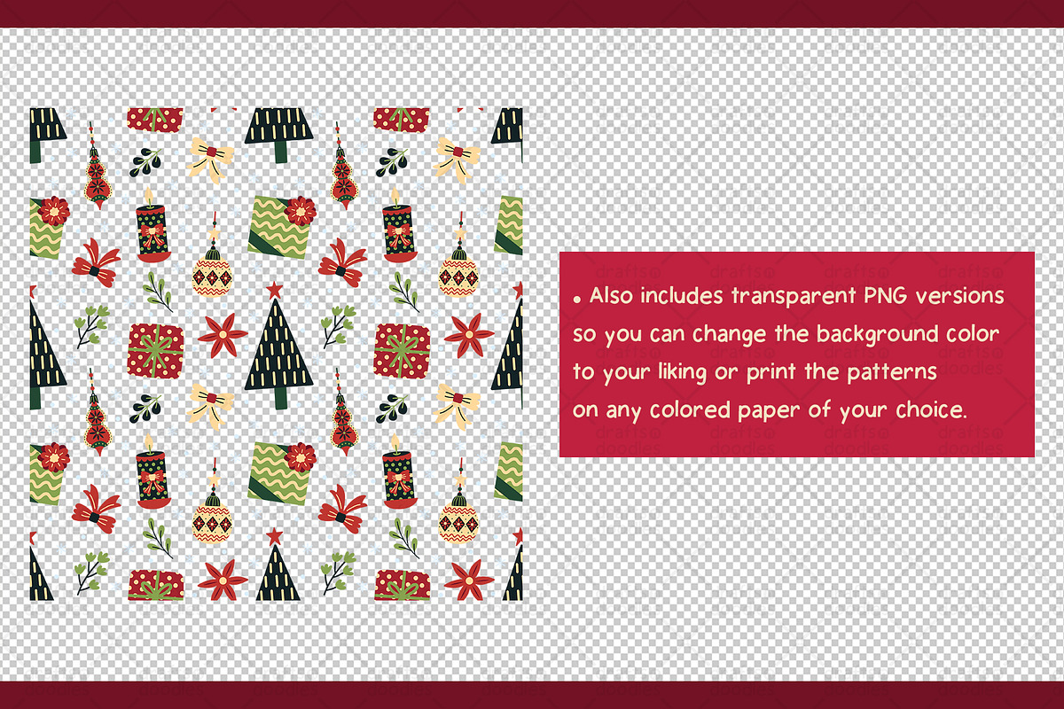Christmas Ornaments Graphic Set, a Pattern Graphic by Drafts n Doodles (Photo 6 of 6)