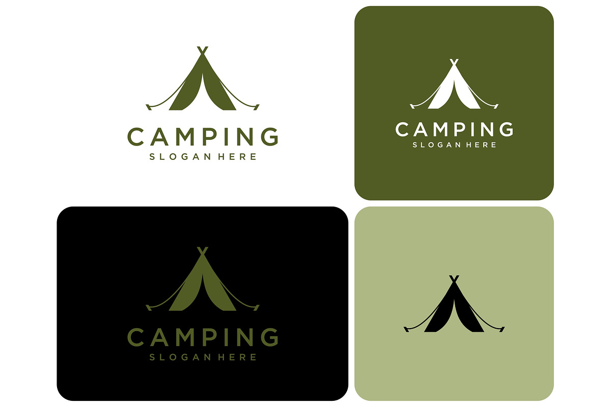 Camp Tent Silhouette Logo, a Branding & Logo Template by ika trisiana (Photo 2 of 2)