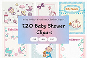 Baby Shower Clipart Bundle, an Illustration by Helospace (Thumbnail 1 of 10)