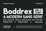 Boddrex - A Modern Sans Serif Font, a Sans Serif Font by Marvadesign (Thumbnail 1 of 6)