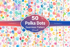 Watercolor Polka Dots Pattern, a Pattern Graphic by Forhadx5