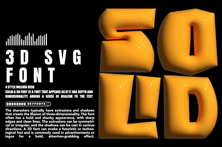 Solid - 3D SVG Font, a Font by HeyFonts