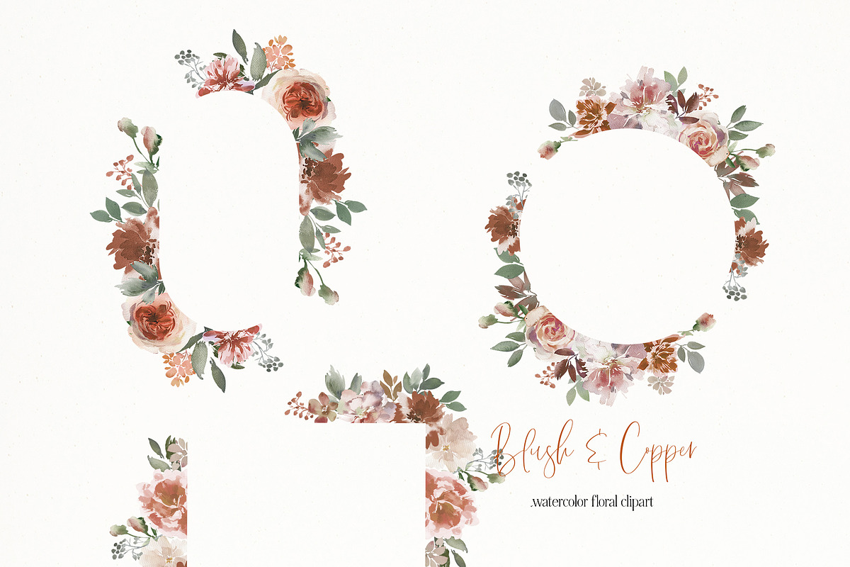 Fall Watercolor Flower Clipart, an Illustration by whiteheartdesign (Photo 4 of 5)