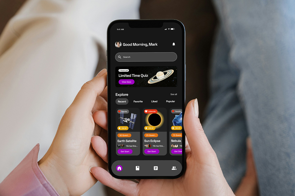 Spacion - Space Academy Quiz UI App, an App Template by trabaskriya (Photo 5 of 5)