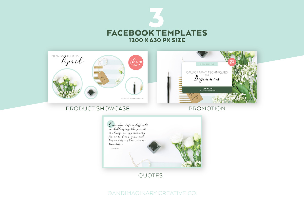 White Blossom Social Template Pack, a Social Media Template by Andimaginary Creative Co. (Photo 6 of 9)