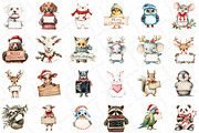 Animals Holding Merry Christmas Sign, an Illustration by DreamPrint404 (Thumbnail 2 of 5)