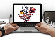 Skeleton Dinosaur T-Rex Halloween PN, a Graphic by Cut File (Thumbnail 4 of 5)