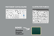 Vector Chalk Arrows and Shapes, a Shape Add-On by vladocar (Thumbnail 2 of 2)