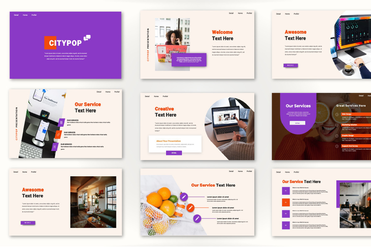 Citypop Creative PowerPoint, a Presentation Template by Overcloud (Photo 2 of 4)