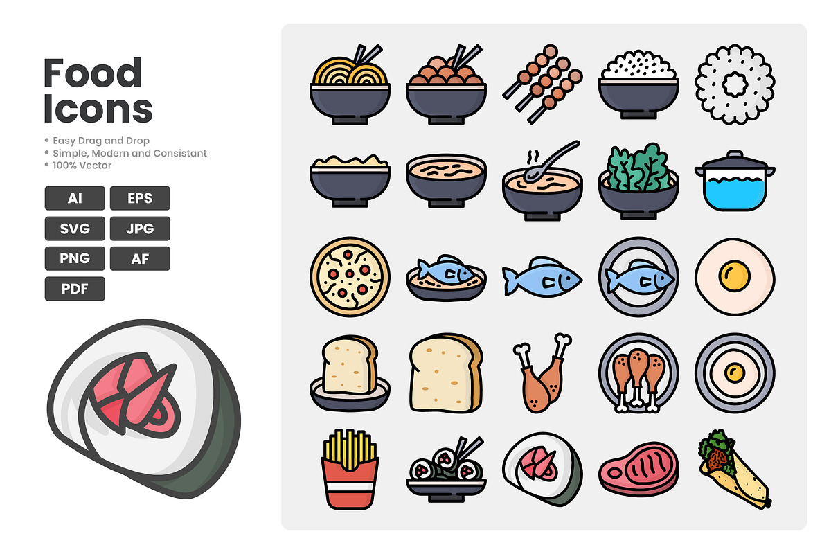 Delicious Food Icon Pack, a Duotone Icon by erifqizeicon (Photo 2 of 3)