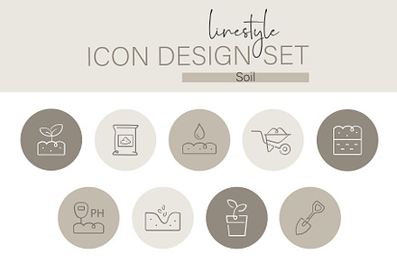 Linestyle Icon Design Set Soil, an Outline Icon by pepulousdsg