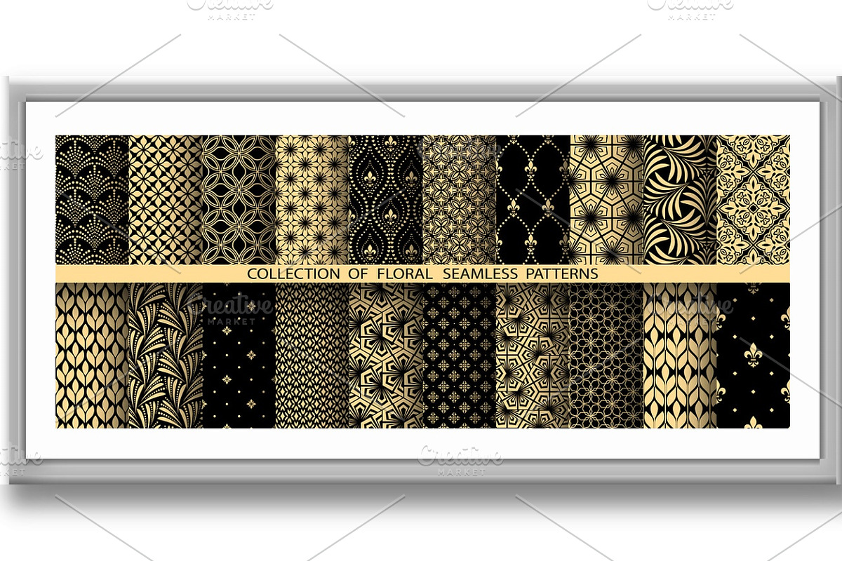 Geometric floral set of patterns, a Pattern Graphic by RODINA (Photo 3 of 3)