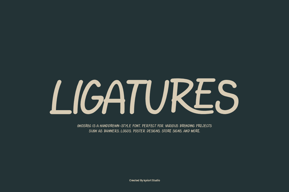 Chosrag - Marker Ligatures Font, a Handwritten Font by Iqsiart Studio (Photo 3 of 8)