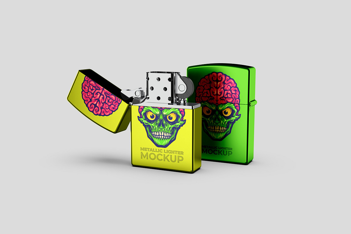Metallic Lighter Mockup - 8 views, a Merchandise Mockup by Illusiongraphic (Photo 4 of 21)