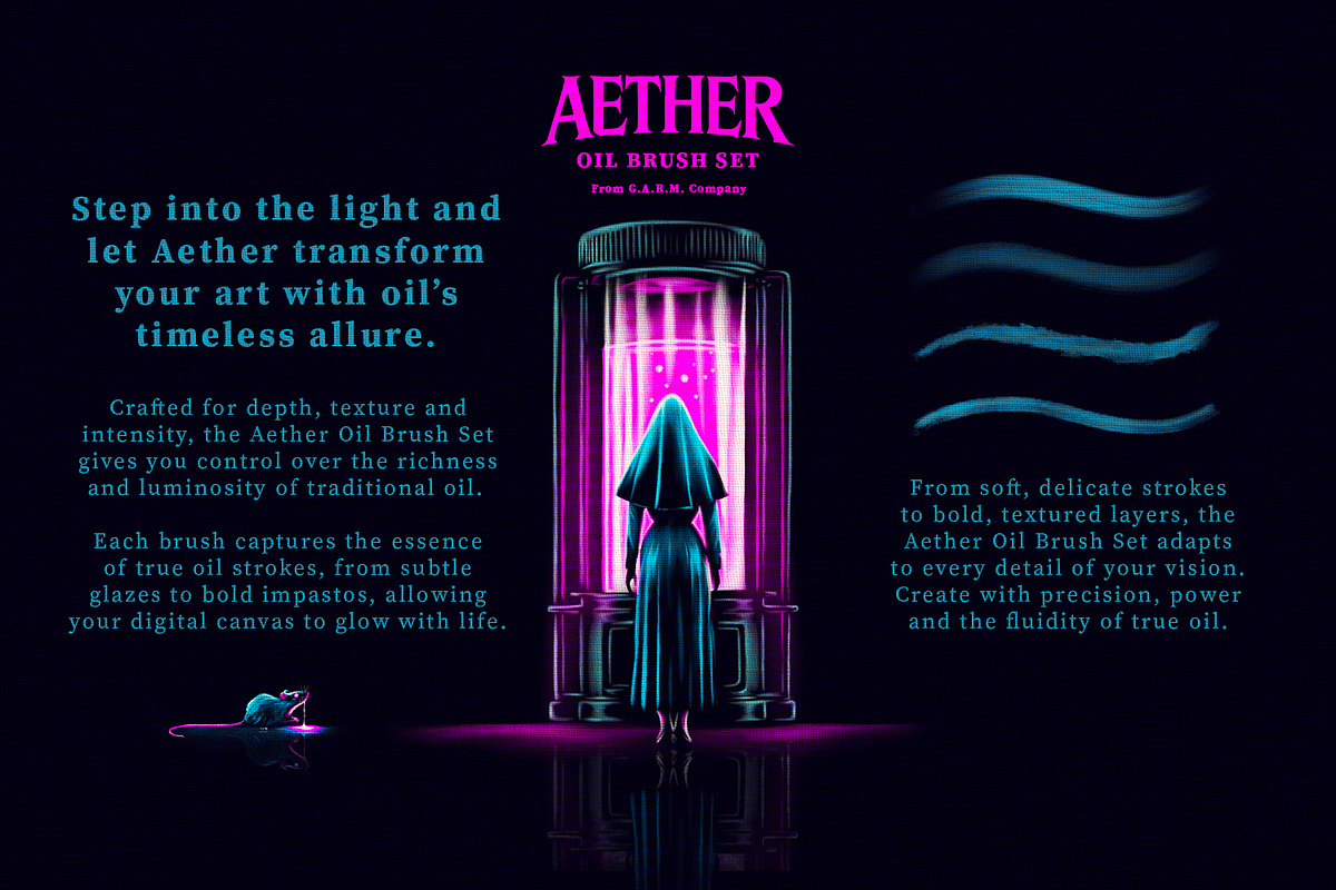 Aether Oil Brush Set (Illustrator), a Brush Add-On by G.A.R.M. Company (Photo 3 of 8)
