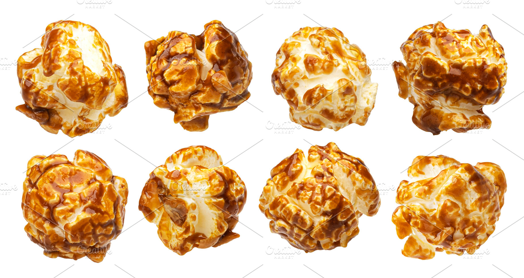 Falling caramel popcorn isolated, a Food & Drink Photo by Max Lashcheuski