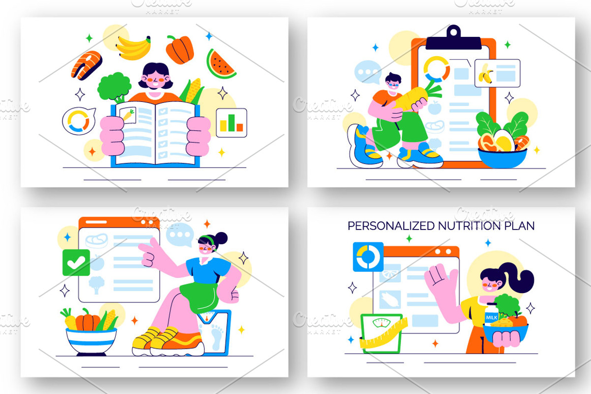 10 Personalized Nutrition Plan, a Food Illustration by denayunebgt (Photo 2 of 4)