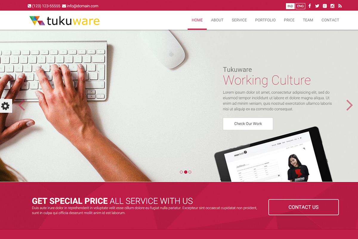 Tukuware HTML5 One Page, a Bootstrap Template by FNR Graphics (Photo 1 of 2)
