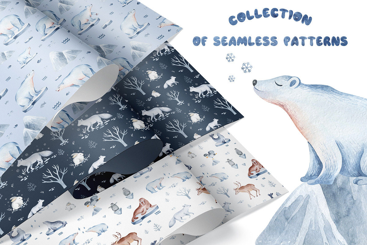 Polar Animals Watercolor Collection, an Animal Illustration by LenArt (Photo 9 of 16)